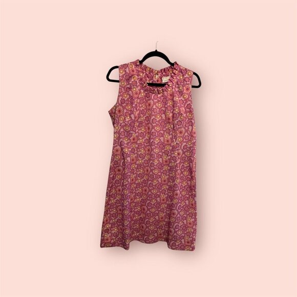 Vintage MOD Pink Floral Dress - Picture 1 of 11